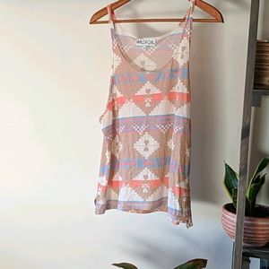Wildfox loose tank Aztec & hearts print